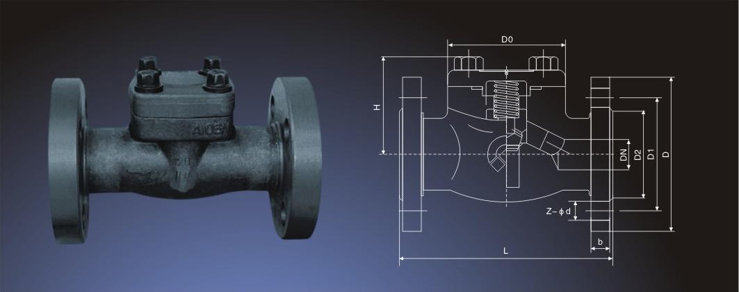 美标、国标锻钢法兰止回阀