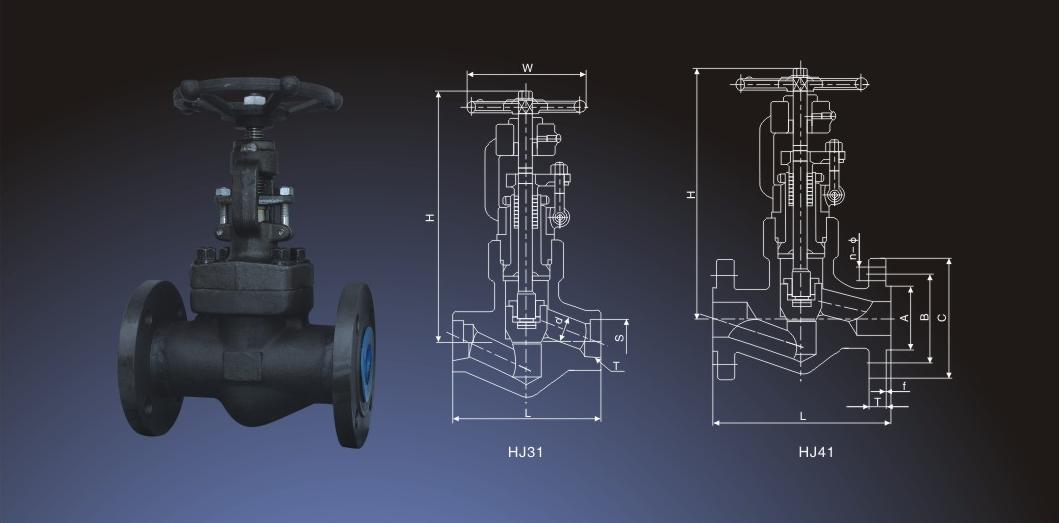 国标、美标锻钢法兰截止阀