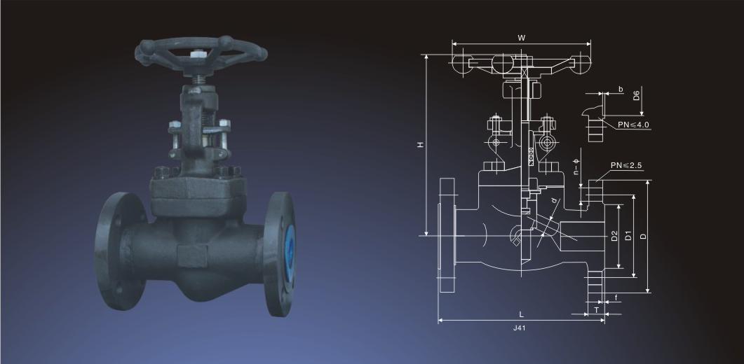 国标锻钢法兰截止阀