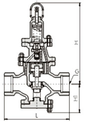 Y13H型内螺纹先导活塞式蒸汽减压阀结构图